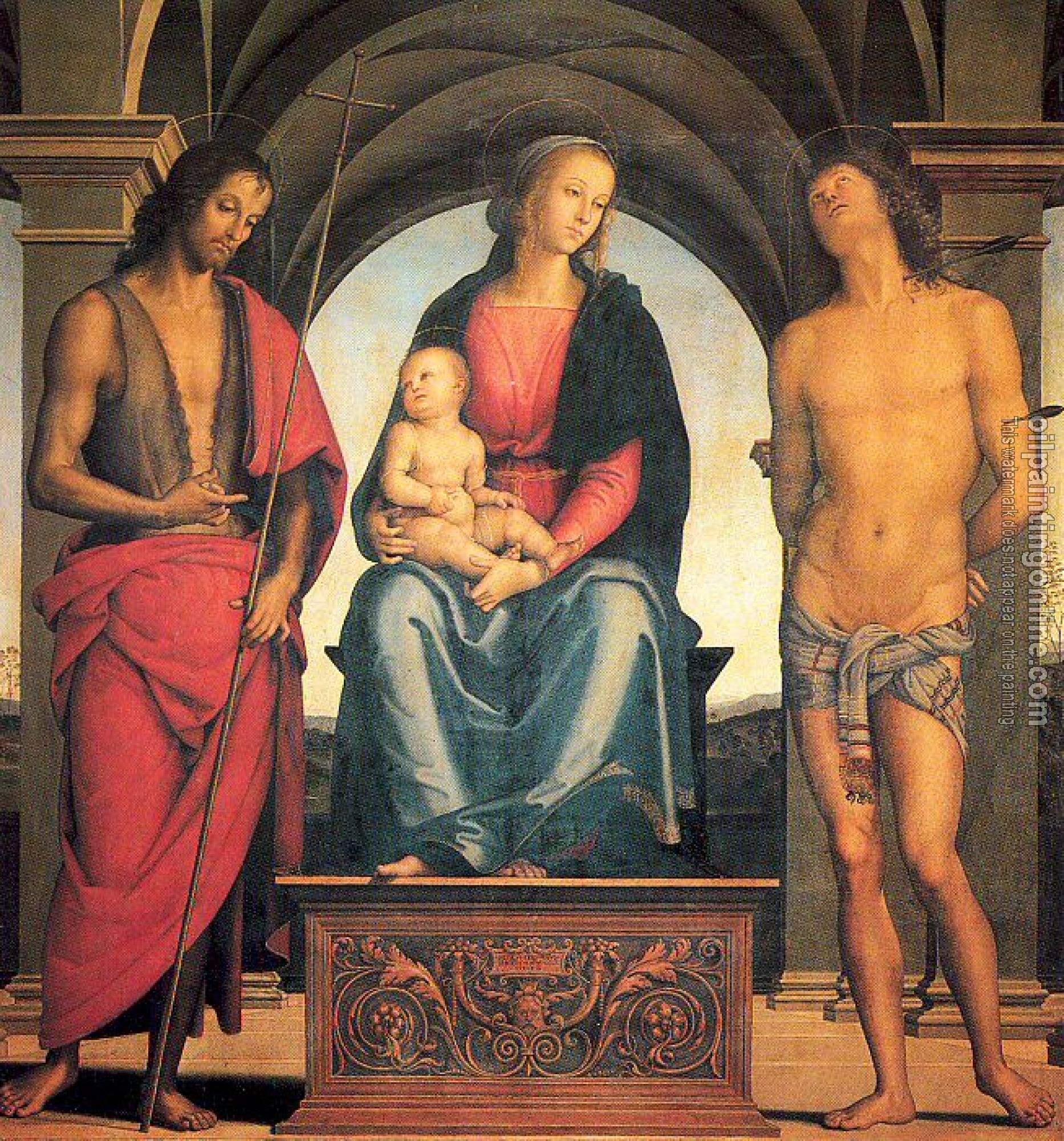 Perugino, Pietro - Madonna and Child with Saints John the Baptist and Sebastian